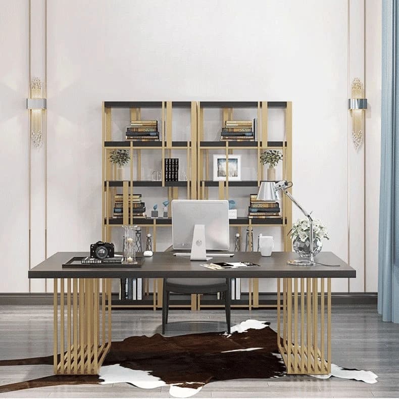 KC-0247 Dikdörtgen MDF Çalışma Masası, Metal Ayaklı Ofis Masası