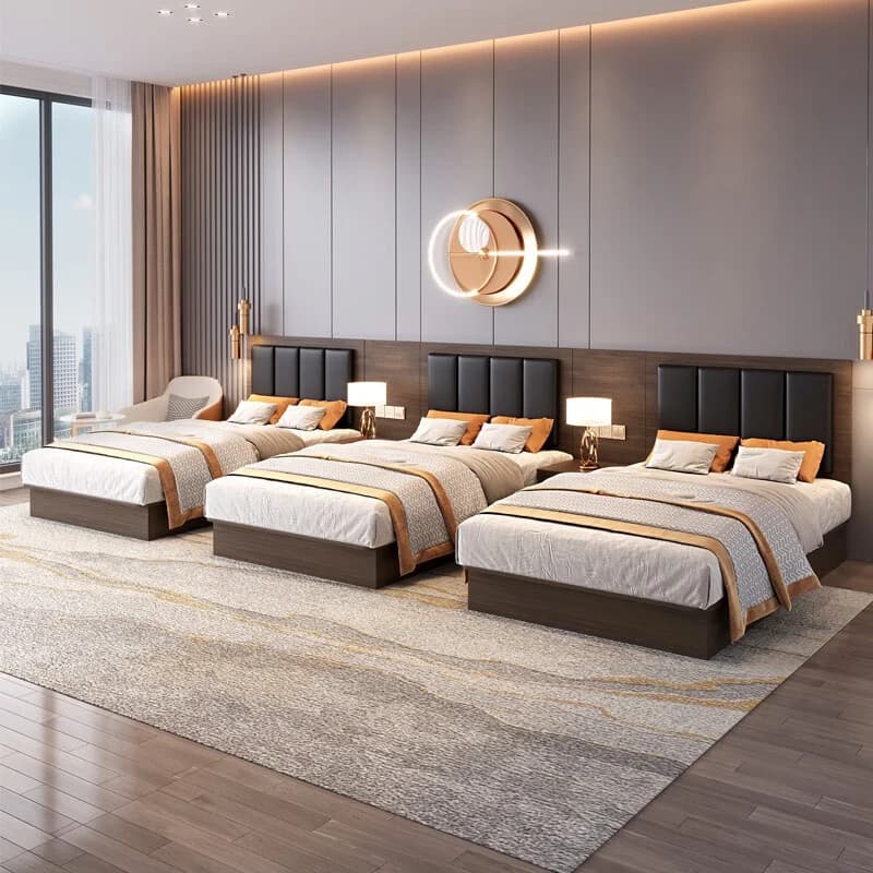 KC-007 Modern Lüks Kral Boyu Çift Kişilik Yatak Seti Otel Yatakları