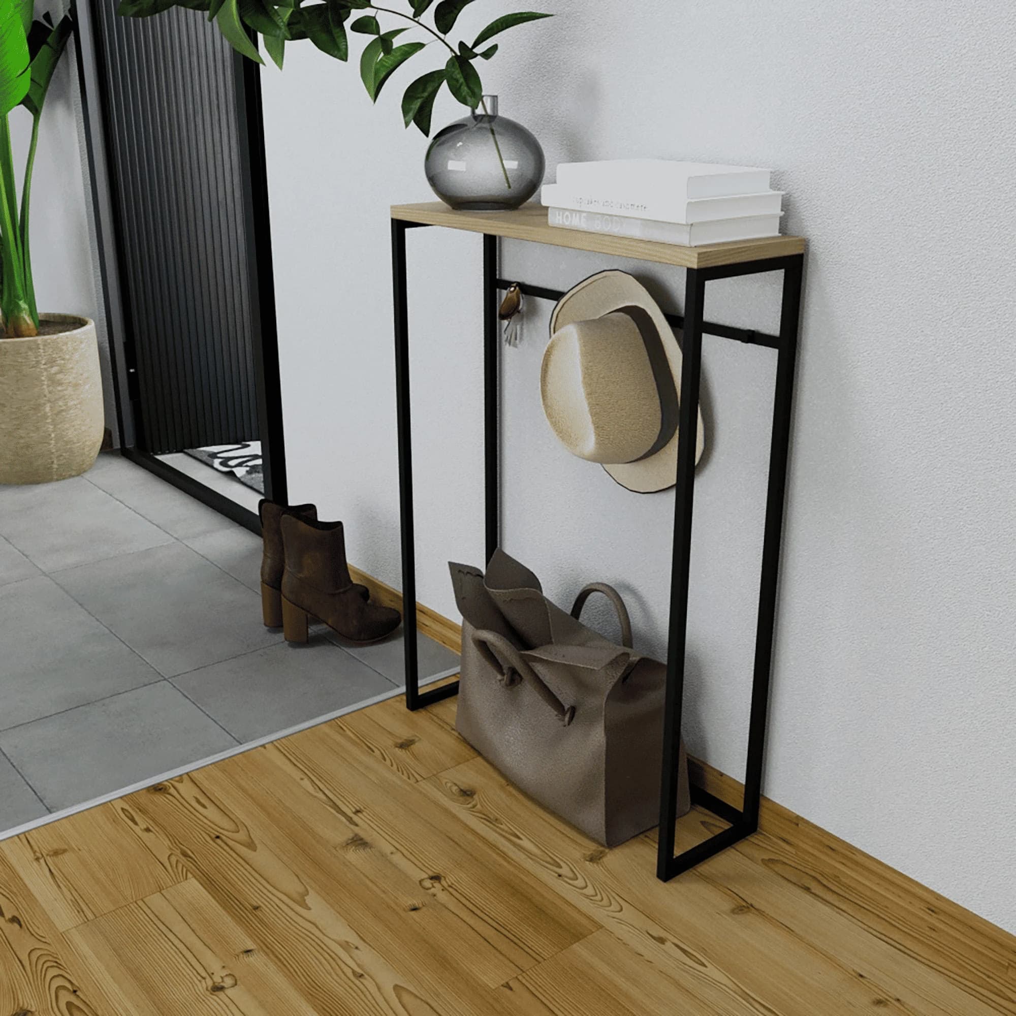 DRS2378 Modern Askılı Metal Ahşap Dresuar