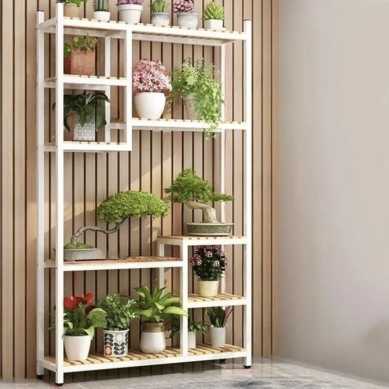 BTK38482 Modern Ahşap Çok Katlı Bitki Standı