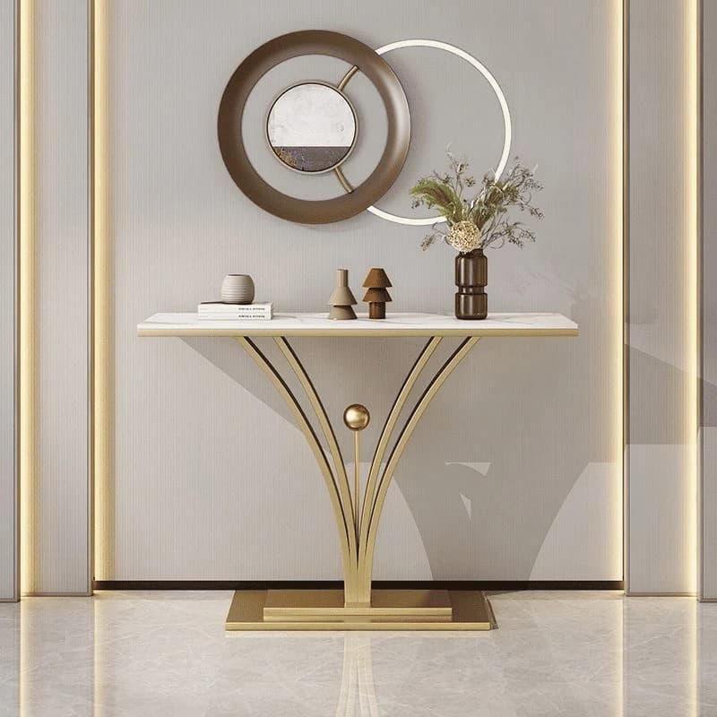 DRS-056 Modern Dikdörtgen Konsol Masa MDF Metal Ayaklı