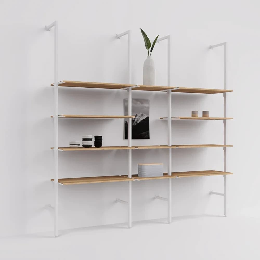 KC-061 Metal ve MDF Modern Raf Sistemi Mağaza ve Vitrin Raf Tasarımı