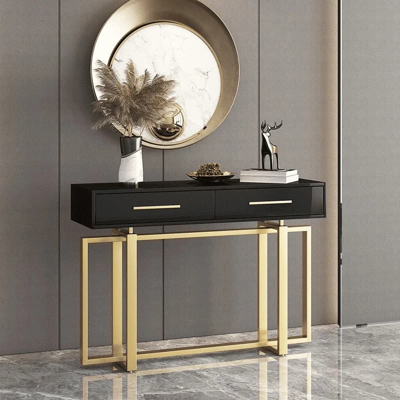 DRS-06 Dikdörtgen Konsol Masa MDF Metal Ayaklı