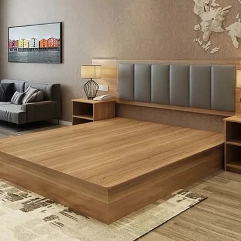 KC-009 Lüks Modern Ahşap Yatak Odası Seti, MDF Yatak Komodin