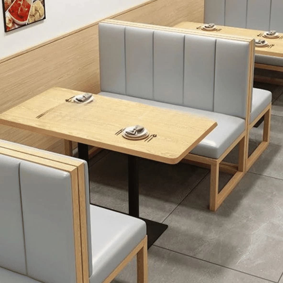 Modern Gri Deri Sırtlı Tek Taraflı Loca Koltuğu 2206685603